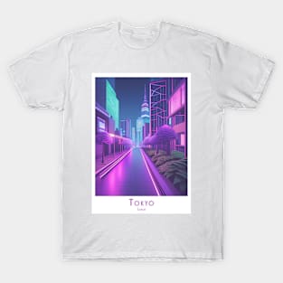 Abstrakt modern Art Neon Tokyo Japan Dreamscape T-Shirt